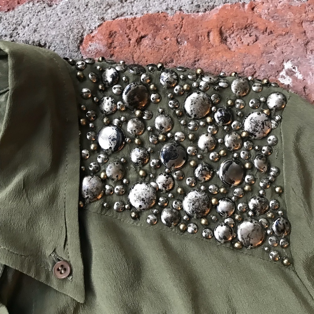 Love Sam Green beaded silk blouse - Picture 3 of 8